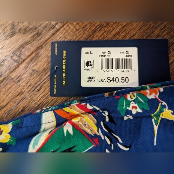 Polo Ralph Lauren Men's Blue tropical vacation Polo Bear sleep short Size L NWT - Picture 13 of 15